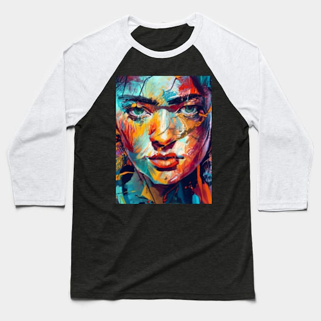 woman portrait Baseball T-Shirt by Mailson